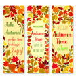 autumn season and fall nature banner set design vector image vector image