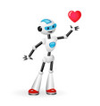 robot with heart isolated on white background vector image vector image