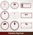 set of valentines day vintage vector image vector image