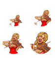 avatar of girl violinist for chat vector image