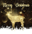 christmas background with glittery deer vector image vector image