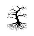creepy dead tree silhouette vector image