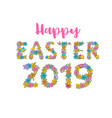 happy easter label cute holiday spring vector image