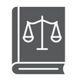law book glyph icon justice vector image