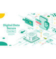transferring data from database to smartphone vector image