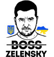 boss zelensky ukrainian president volodymyr vector image vector image