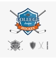hockey sports emblems and symbols for team logo vector image