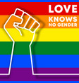 love knows no gender - lgbt typography design vector image vector image
