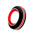 abstract spinning black tire red accents symbol vector image