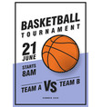 basketball tournament posters flyer vector image
