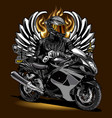 biker and motorcycle template vector image vector image