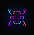 digital brain colorful linear icon on dark vector image