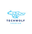 tech wolf polygonal monoline logo icon vector image vector image