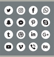 black and white circular icons set vector image vector image