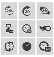 black clock icons set vector image vector image