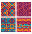 ethnic tribal seamless patterns set vector image