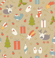 seamless pattern with christmas elements vector image