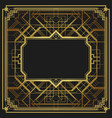 art deco style geometric frame border design gold vector image vector image