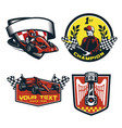 badge set of formula racing car vector image