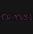 realistic lightning bolt purple set vector image vector image