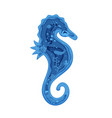 silhouette of a seahorse cut out paper vector image