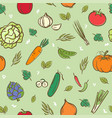 cute mix vegetables seamless pattern background vector image