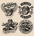 motorcycle vintage designs set vector image vector image