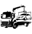 ar tow truck manipulator loads cars vector image vector image