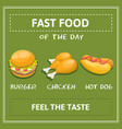 fast food poster vector image vector image