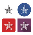 dotted icon star in four variants with short vector image