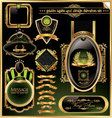 golden labels and design elements set vector image