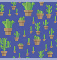 set of green cactus and leaves collection vector image