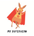 cute kangaroo superhero vector image