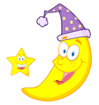 Royalty free rf clipart happy star and moon mascot