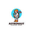 logo astronaut simple mascot style vector image vector image