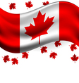 canada flag with maple flying for celebrate vector image vector image