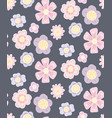 delicate pattern with simple hand drawn flowers vector image vector image