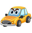 yellow car with big eyes carton character isolated vector image