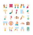 bundle hands protest set icons vector image vector image