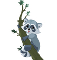 funny cartoon raccoon vector image