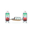 isolated icon of cartoon batteries modern vector image vector image