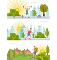 set sport and fitness banners vector image