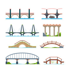 bridges flat architectural urban objects bridge vector image