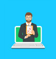online business school male coach concept vector image