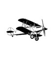 hand drawn sketch of biplane aircraft in black vector image