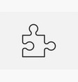 puzzle toy icon on white background line style vector image