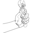 adjustable wrench one continuous line vector image vector image