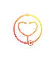heart stethoscope logotype linear medical vector image