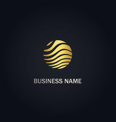Sun wave ocean gold logo Royalty Free Vector Image
