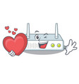 with heart router isolated in the mascot vector image vector image